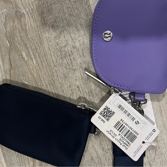 Lululemon Dual Pouch Wristlet True Navy Atomic Purple NWT - Picture 4 of 4
